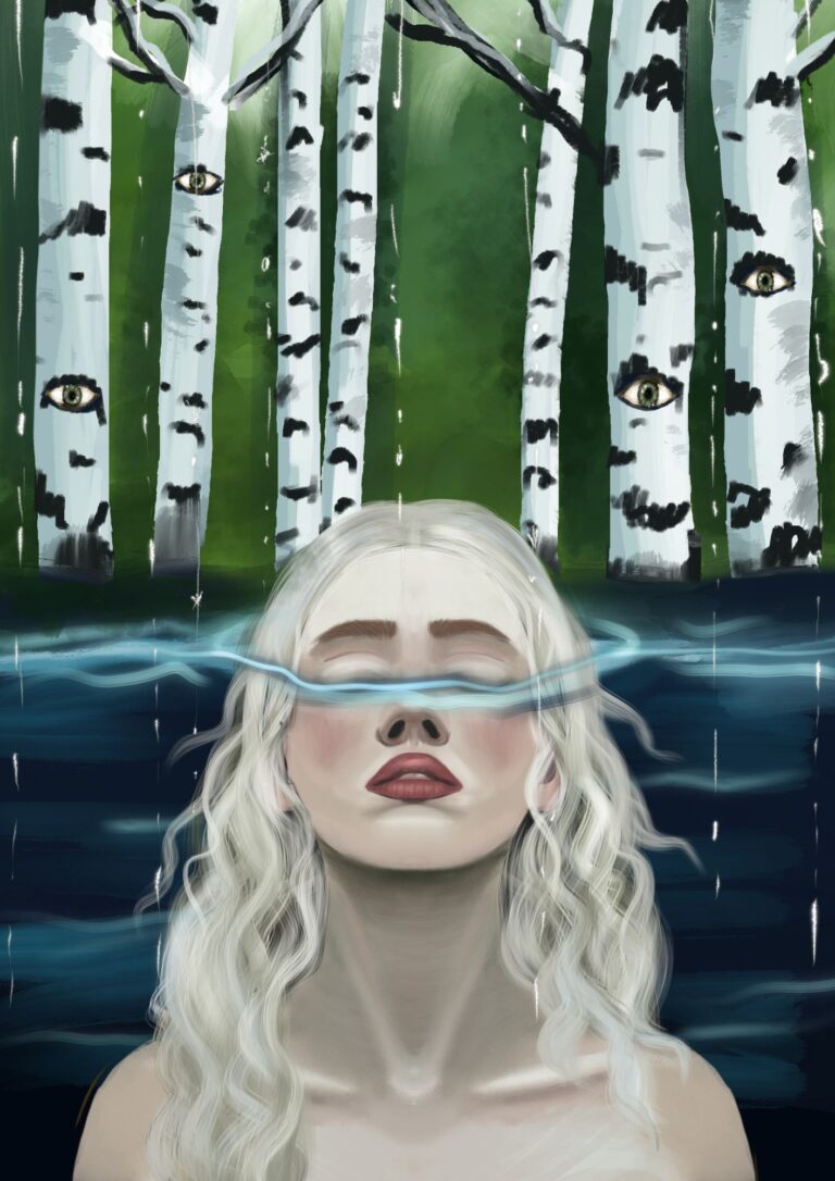 Autorska ilustracja z talii Karty Przekazy Drzew — karta 1 z 32