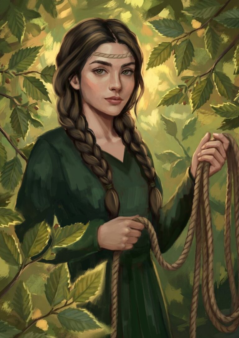 Autorska ilustracja z talii Karty Przekazy Drzew — karta 10 z 32