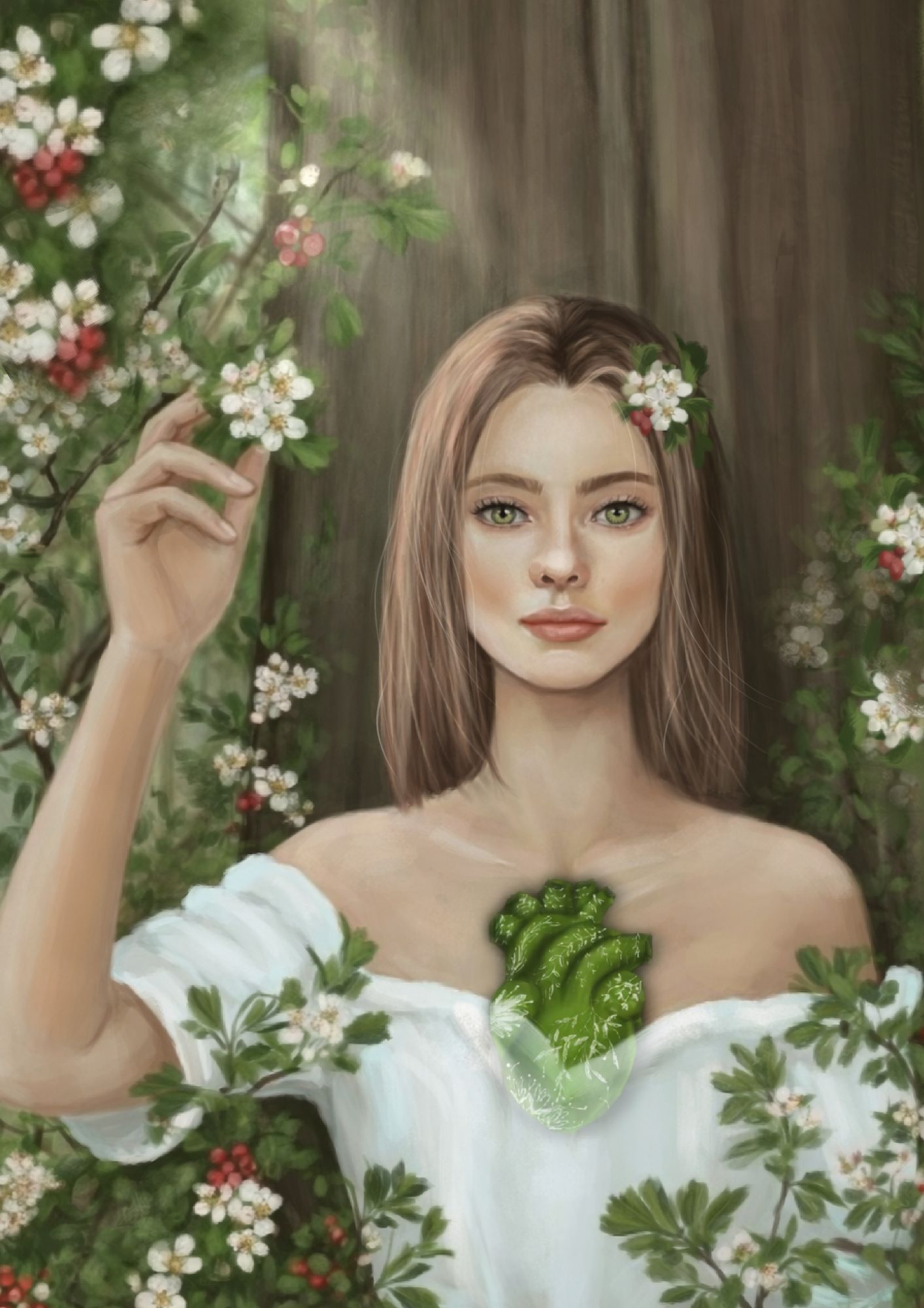 Autorska ilustracja z talii Karty Przekazy Drzew — karta 11 z 32