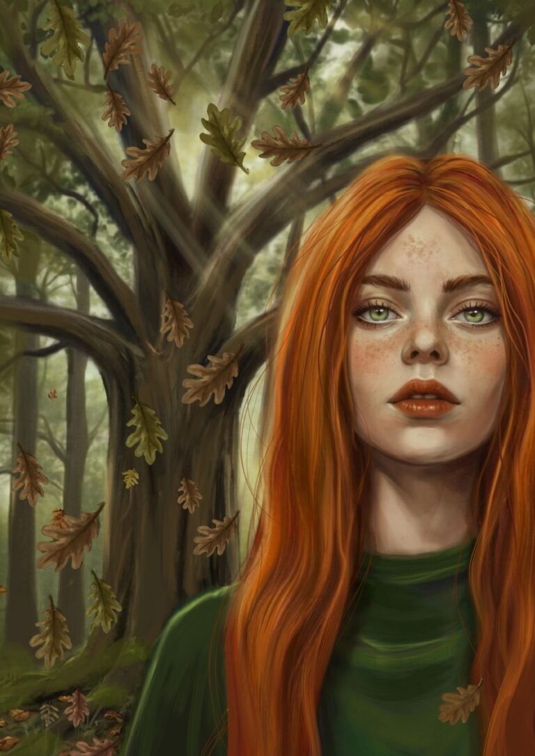 Autorska ilustracja z talii Karty Przekazy Drzew — karta 15 z 32