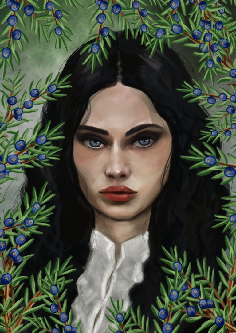 Autorska ilustracja z talii Karty Przekazy Drzew — karta 19 z 32