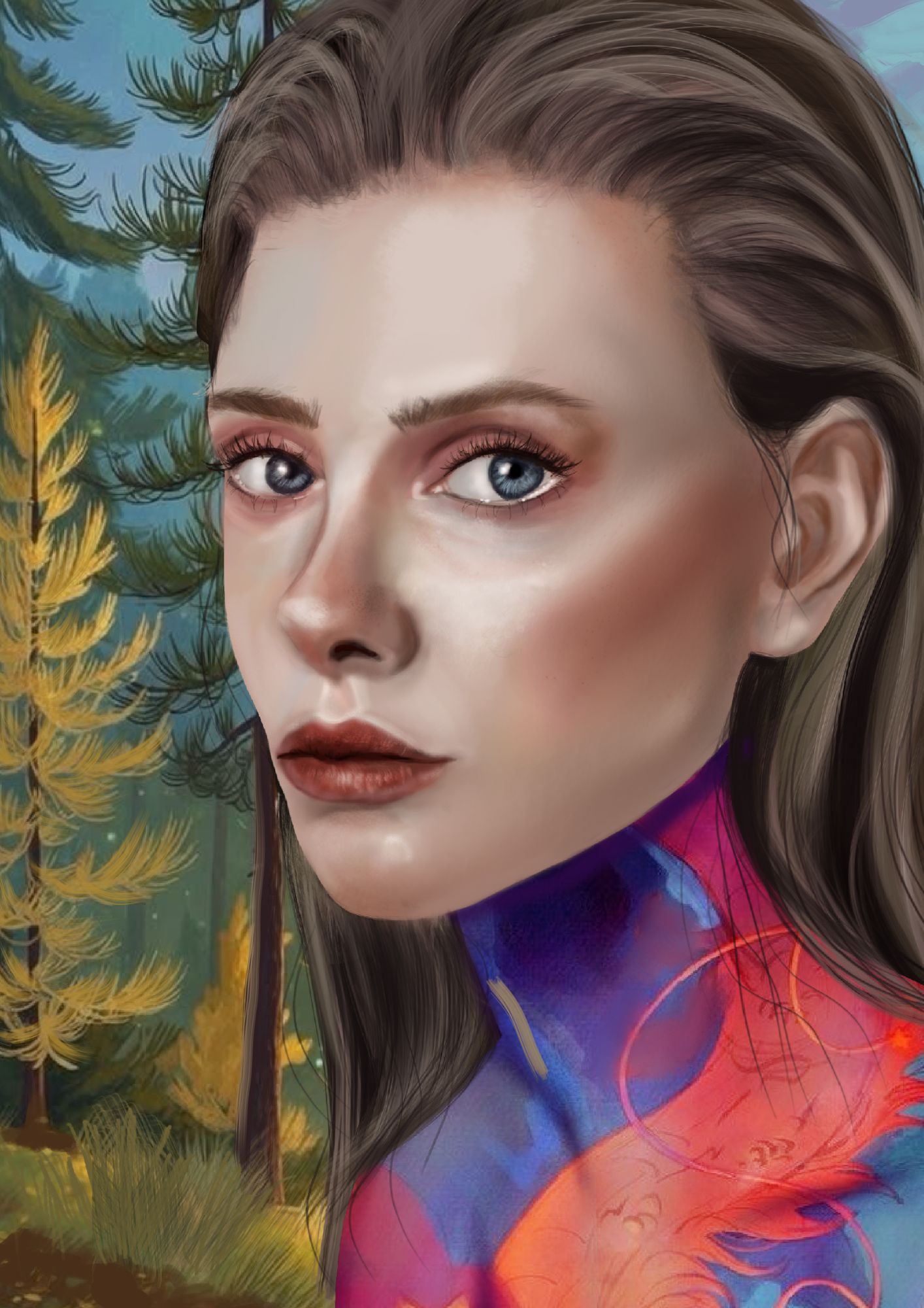 Autorska ilustracja z talii Karty Przekazy Drzew — karta 27 z 32