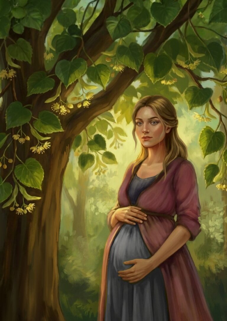 Autorska ilustracja z talii Karty Przekazy Drzew — karta 6 z 32