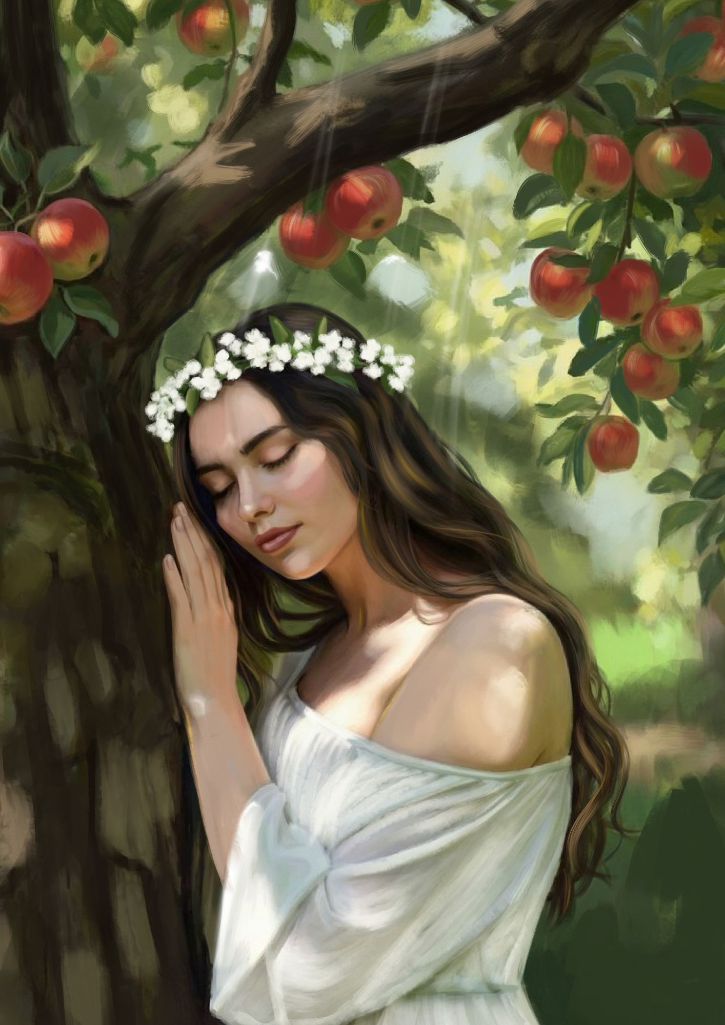 Autorska ilustracja z talii Karty Przekazy Drzew — karta 9 z 32